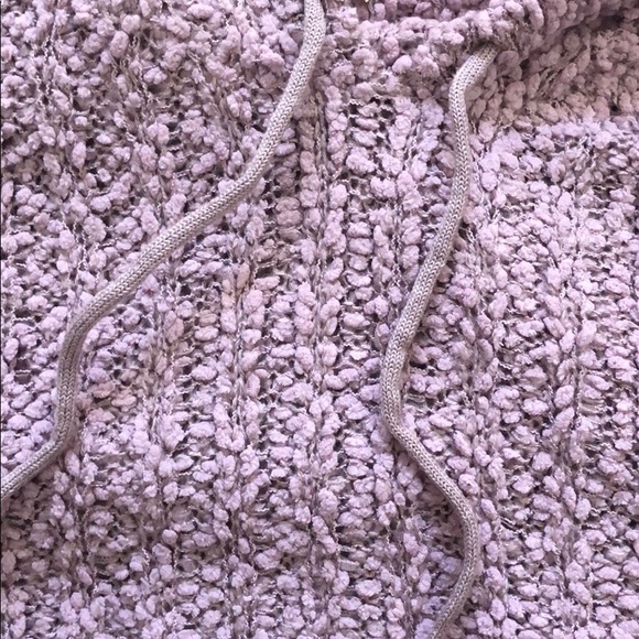 POPCORN KNIT PULLOVER HOODED LILAC SWEATER - Picture 4 of 6